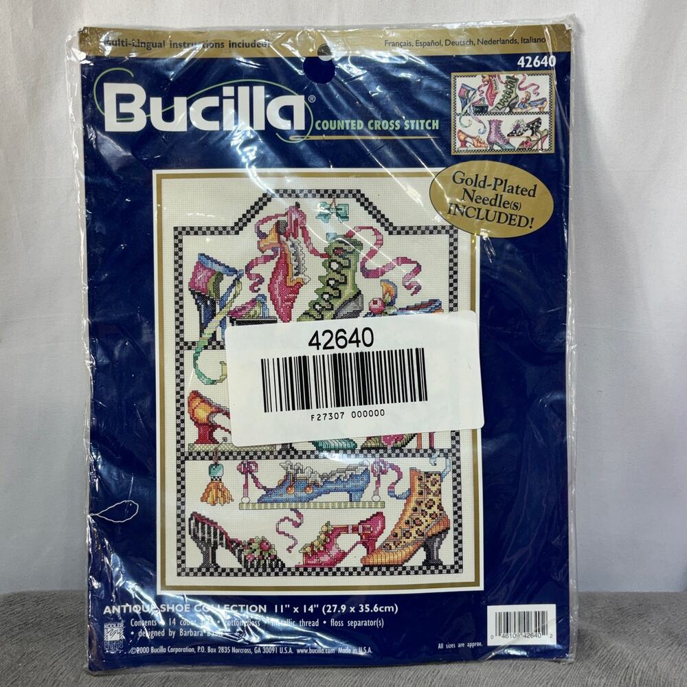 Bucilla Antique Shoe Collection Counted Cross Stitch Kit 42640